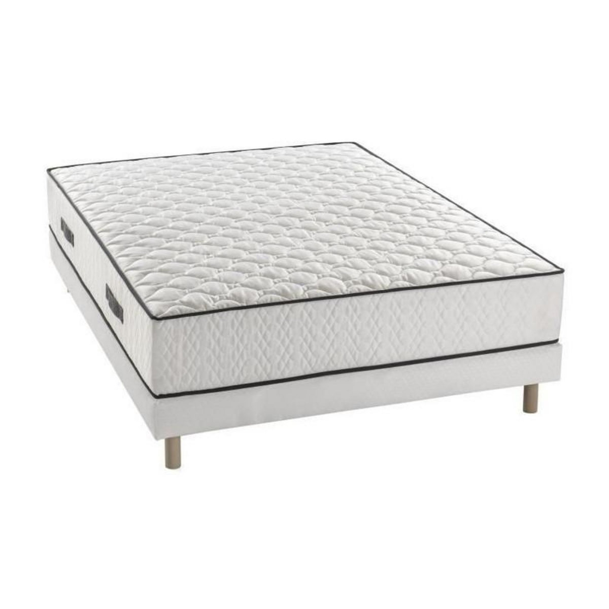 DEKO DREAM DEKO DREAM Ensemble matelas + sommier 140 x 190 - Ressorts - 24 cm - 5 zones - Equilibre - DETENTE