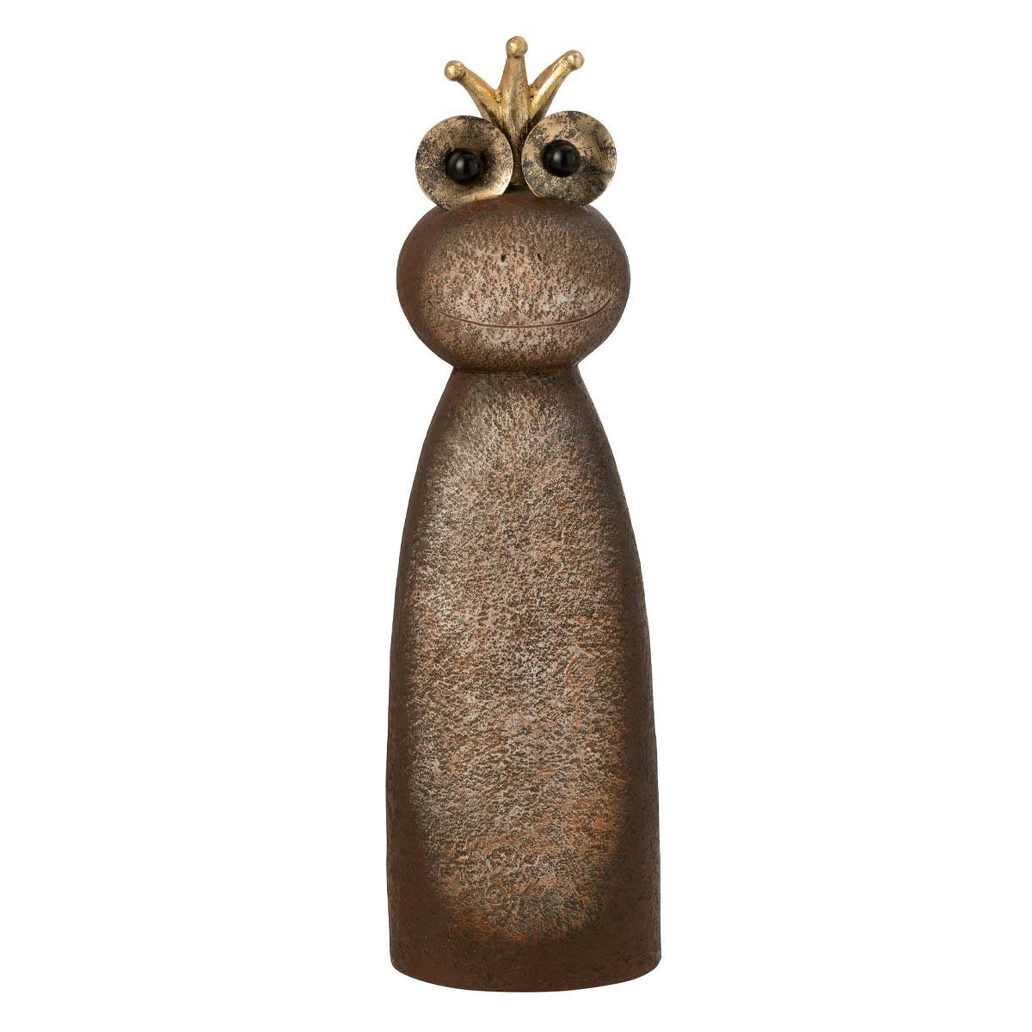J-LINE Statue grenouille  couronne  78cm marron