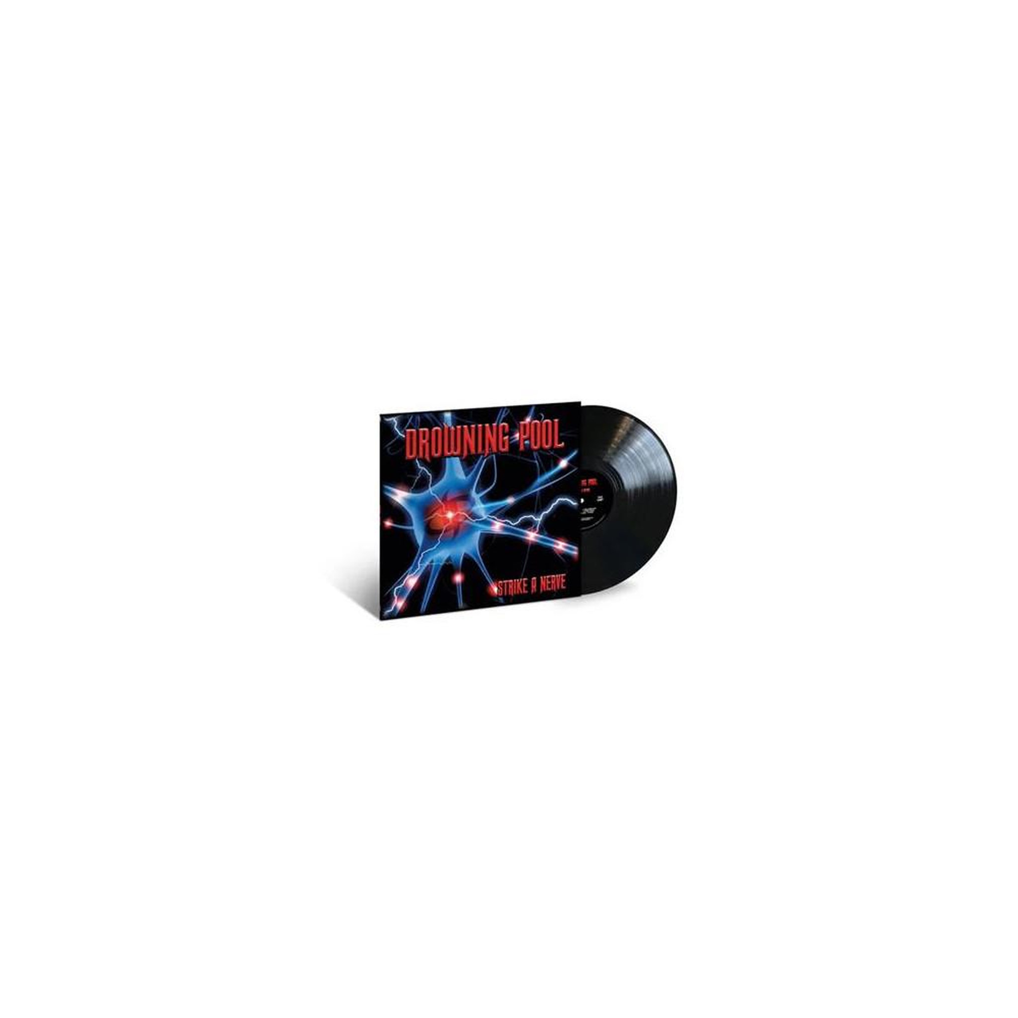 Album vinyle drowning pool strike a nerve, édition standard, visuels noirs à éclairs rouges et bleus