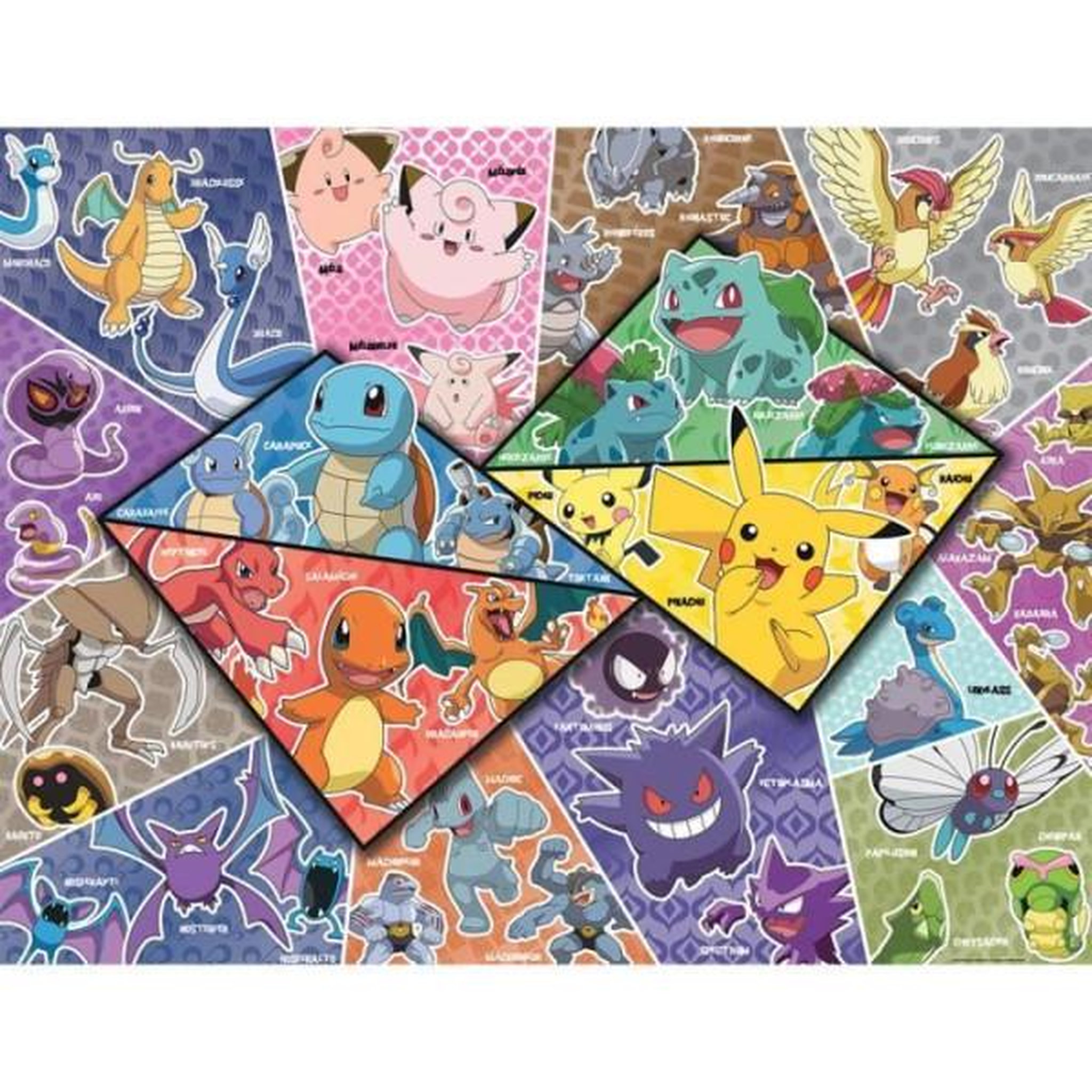 Voir la diapositive 2 : Nathan Puzzle 2000 pièces – Pokémon les 16 types – Puzzle adulte – Nathan