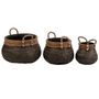 Voir la diapositive 2 : Paris Prix Lot de 3 Paniers Déco  Handle  58cm Noir