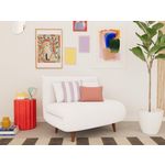 BEST MOBILIER Lumi - banquette convertible clic-clac 1 place en velours côtelé. Coloris disponibles : Vert, Orange, Beige