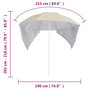 Voir la diapositive 6 : VIDAXL Parasol de plage avec parois laterales sable 215 cm