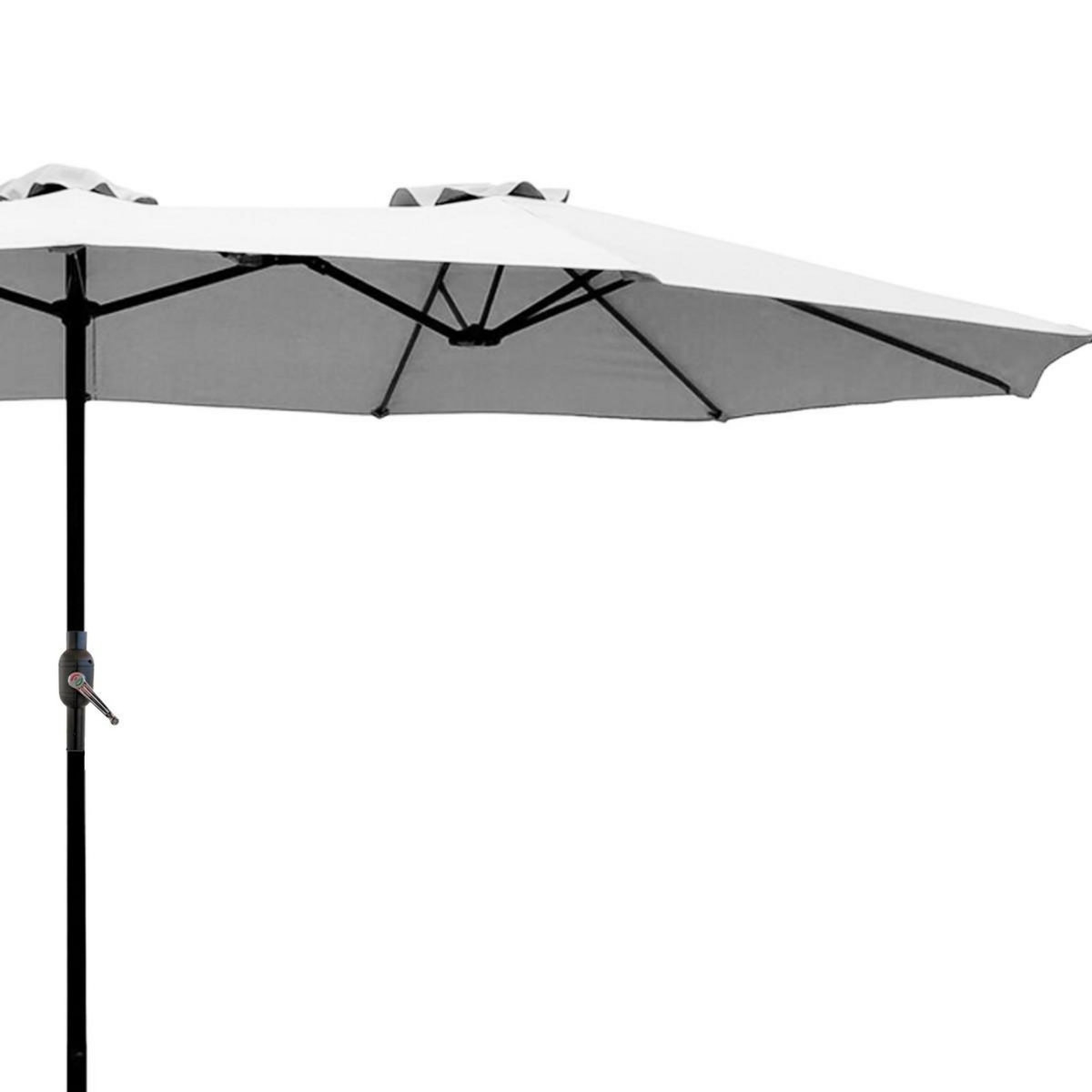 KZ GARDEN Parasol de jardin double Gris 4.50 x 2.65 x H 2.40 Toile polyester TWIN KZ GARDEN