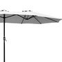 Voir la diapositive 6 : KZ GARDEN Parasol de jardin double Gris 4.50 x 2.65 x H 2.40 Toile polyester TWIN KZ GARDEN