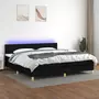 VIDAXL Sommier a lattes de lit et matelas et LED Noir 200x200 cm Tissu