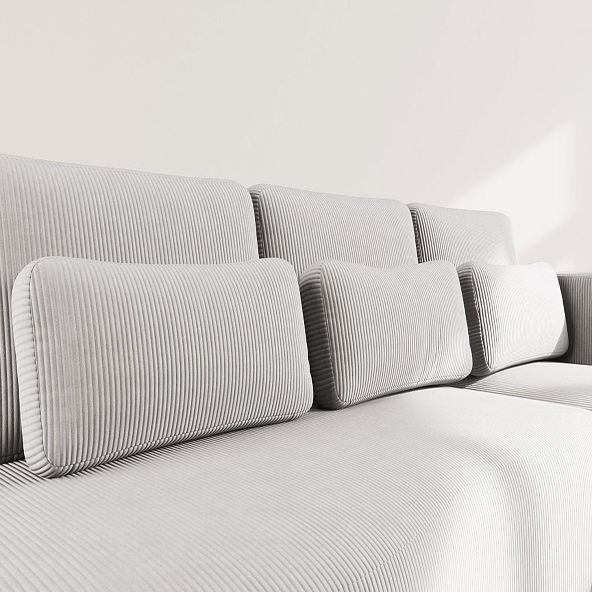 Voir la diapositive 4 : BEST MOBILIER Mahina - canapé d'angle droit 4 places convertible avec coffre en velours côtelé