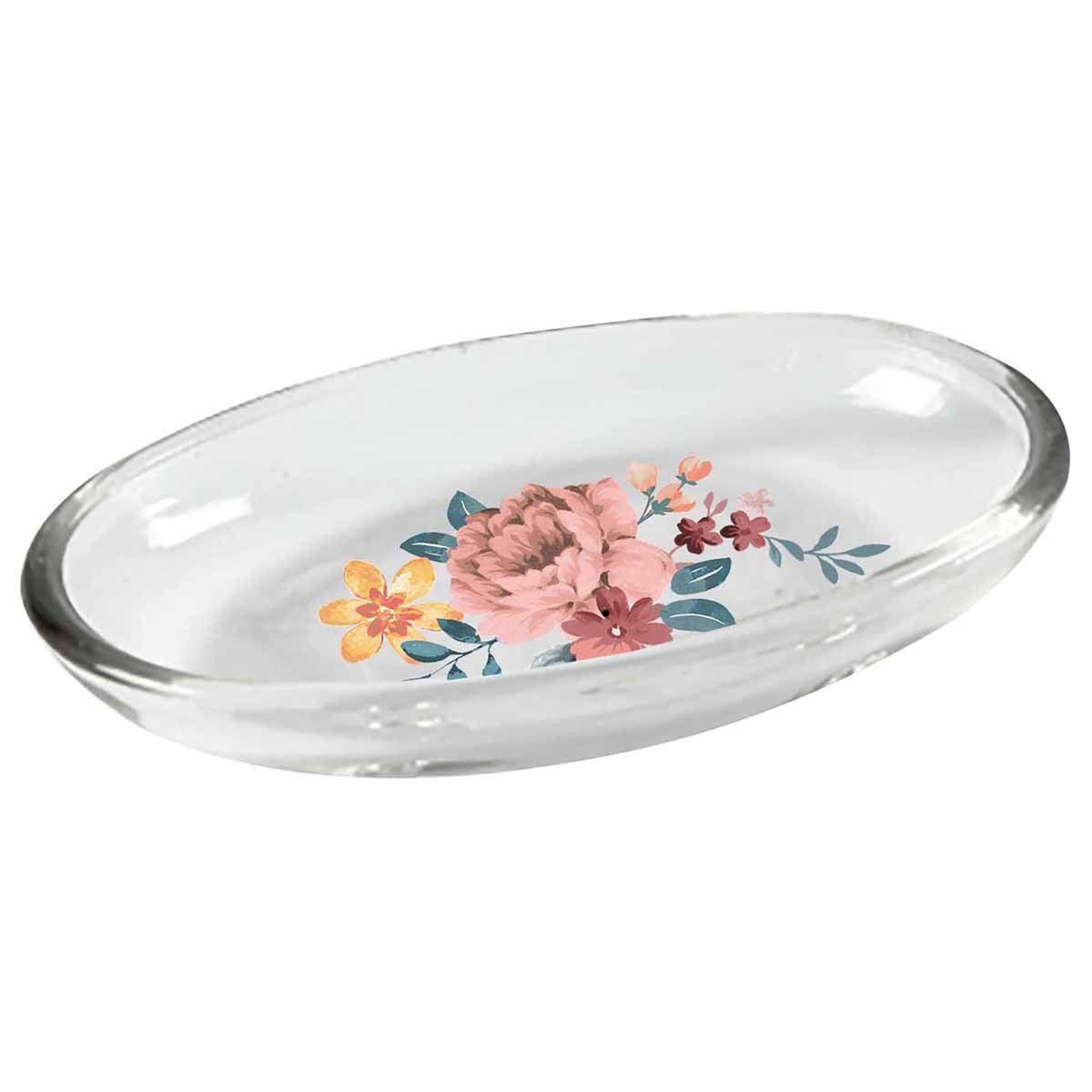 Douceur d'Intérieur Porte savon imprimé  jayana  15cm transparent