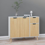 VIDAXL Buffet blanc et chene sonoma 90x30x72 cm bois d'ingenierie