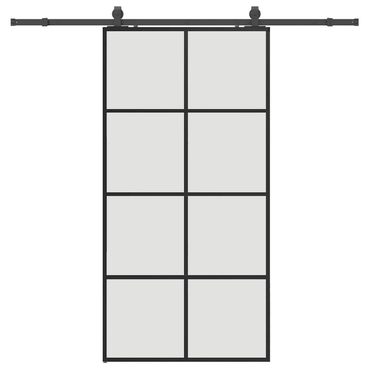 VIDAXL Porte coulissante kit de quincaillerie noir 102,5x205 cm