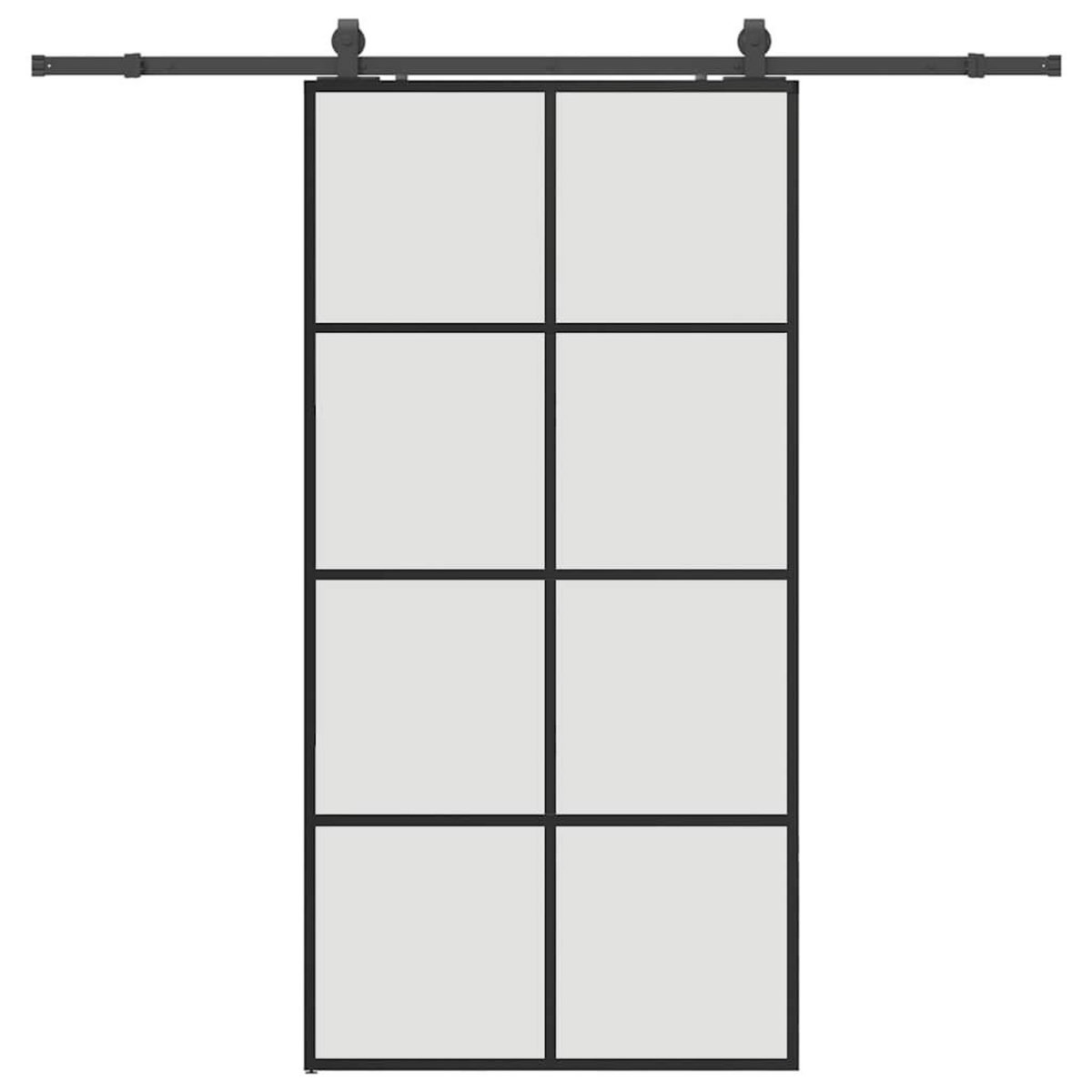 VIDAXL Porte coulissante kit de quincaillerie noir 102,5x205 cm