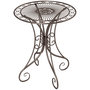 Voir la diapositive 5 : OUTSUNNY Table de jardin ronde 2 places style fer forgé dia. 85 cm métal brun