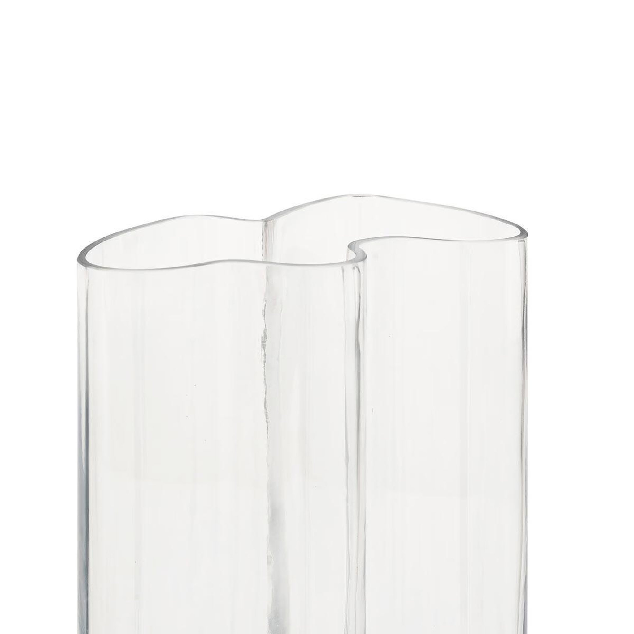Voir la diapositive 2 : ATMOSPHERA Vase vague en verre  kade  25cm transparent