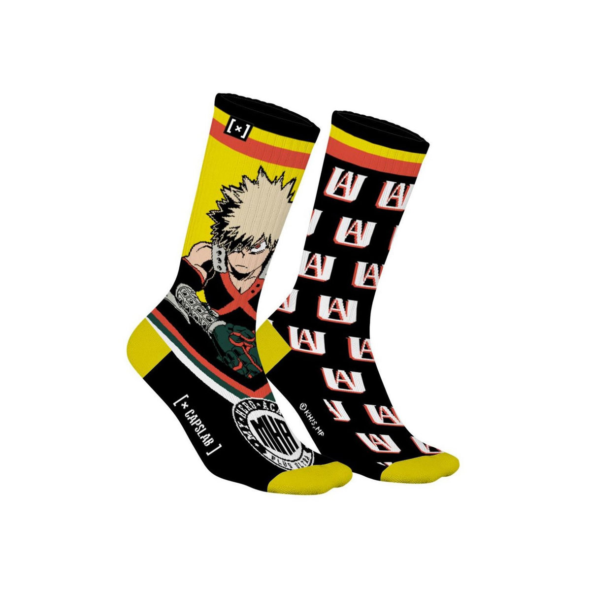 CAPSLAB Paire de chaussettes dépareillées My Hero Academia Bakugou
