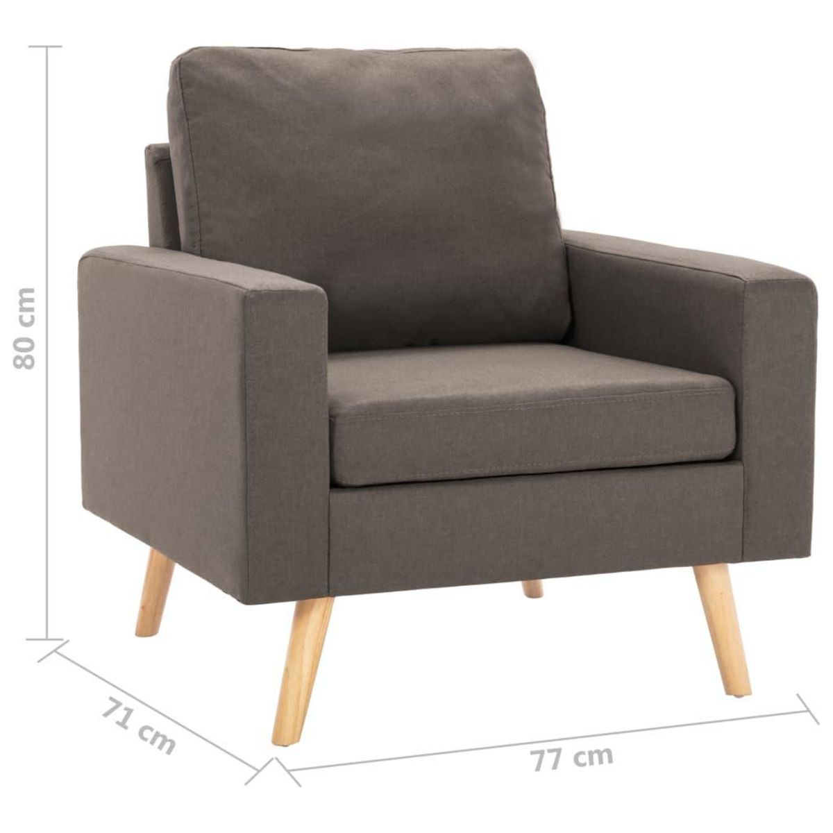 VIDAXL Fauteuil Taupe Tissu