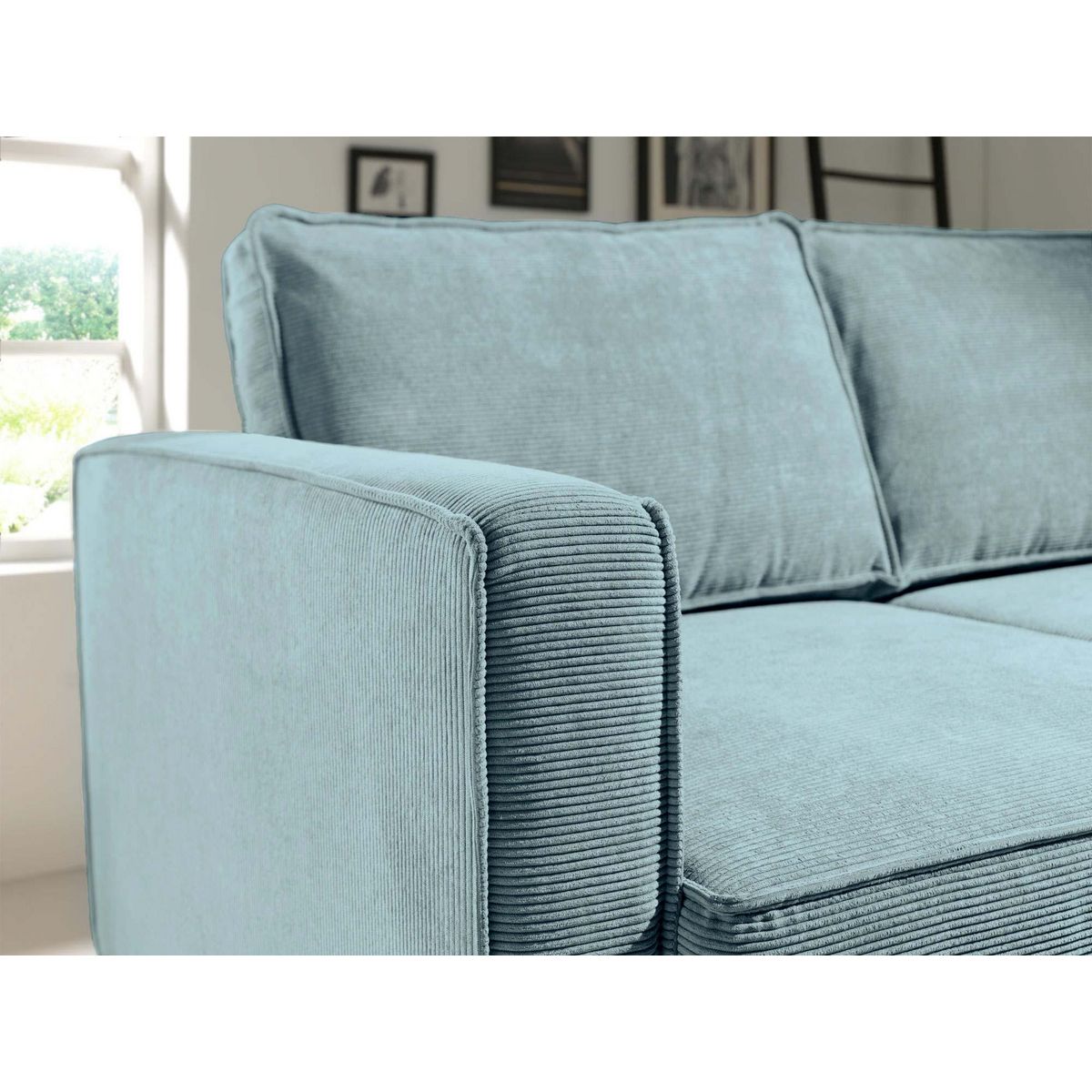 LISA DESIGN Jake - canapé d'angle droit - convertible avec coffre - 4 places - en velours côtelé