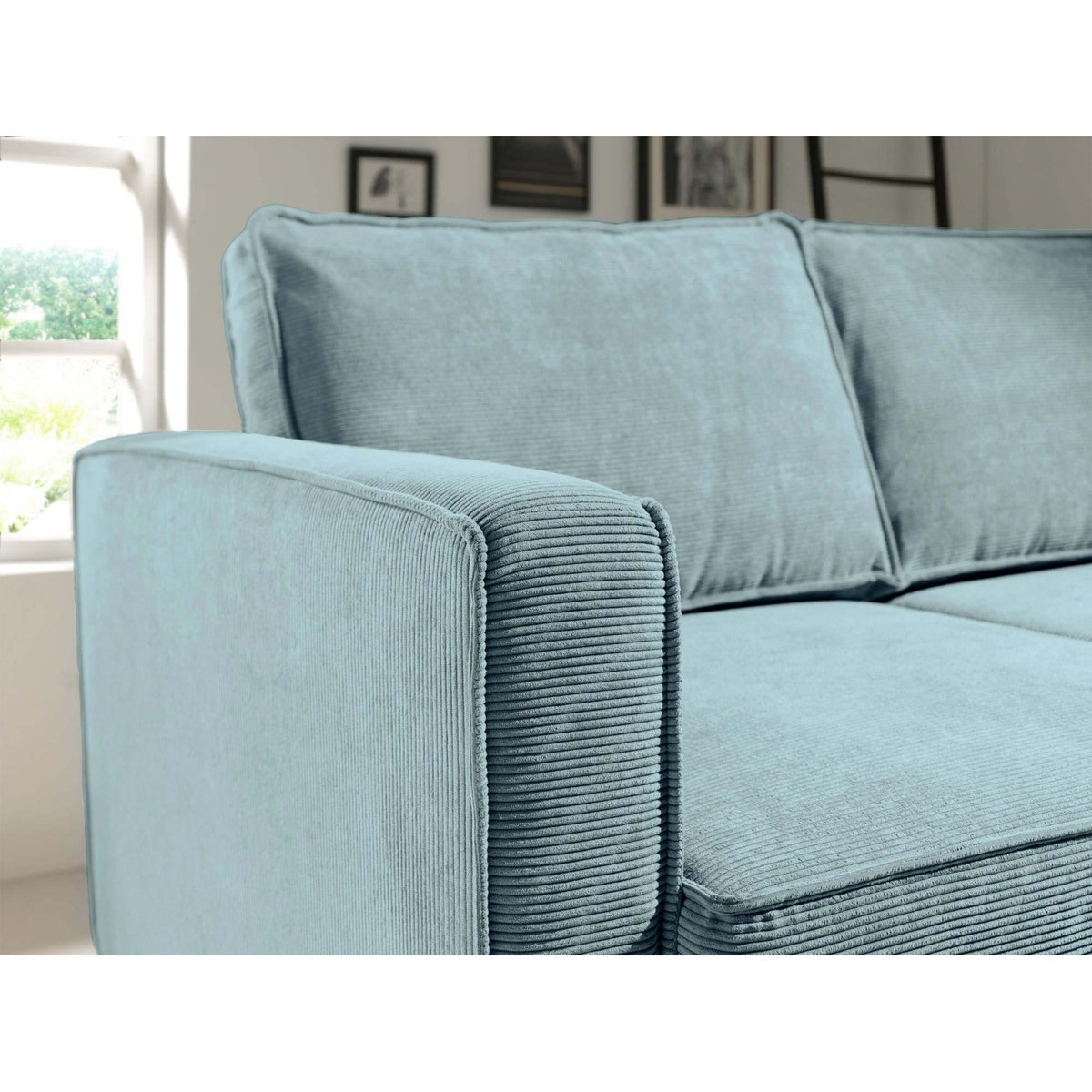 LISA DESIGN Jake - canapé d'angle droit - convertible avec coffre - 4 places - en velours côtelé