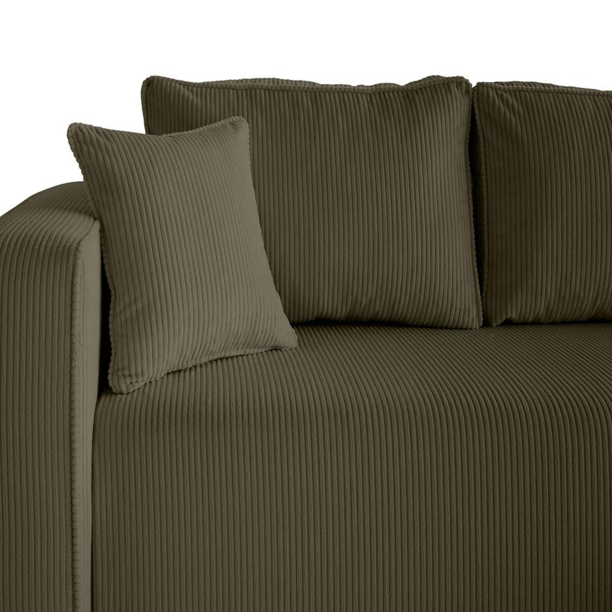 Voir la diapositive 5 : BEST MOBILIER Topaze - canapé d'angle déhoussable réversible 4 places en velours côtelé