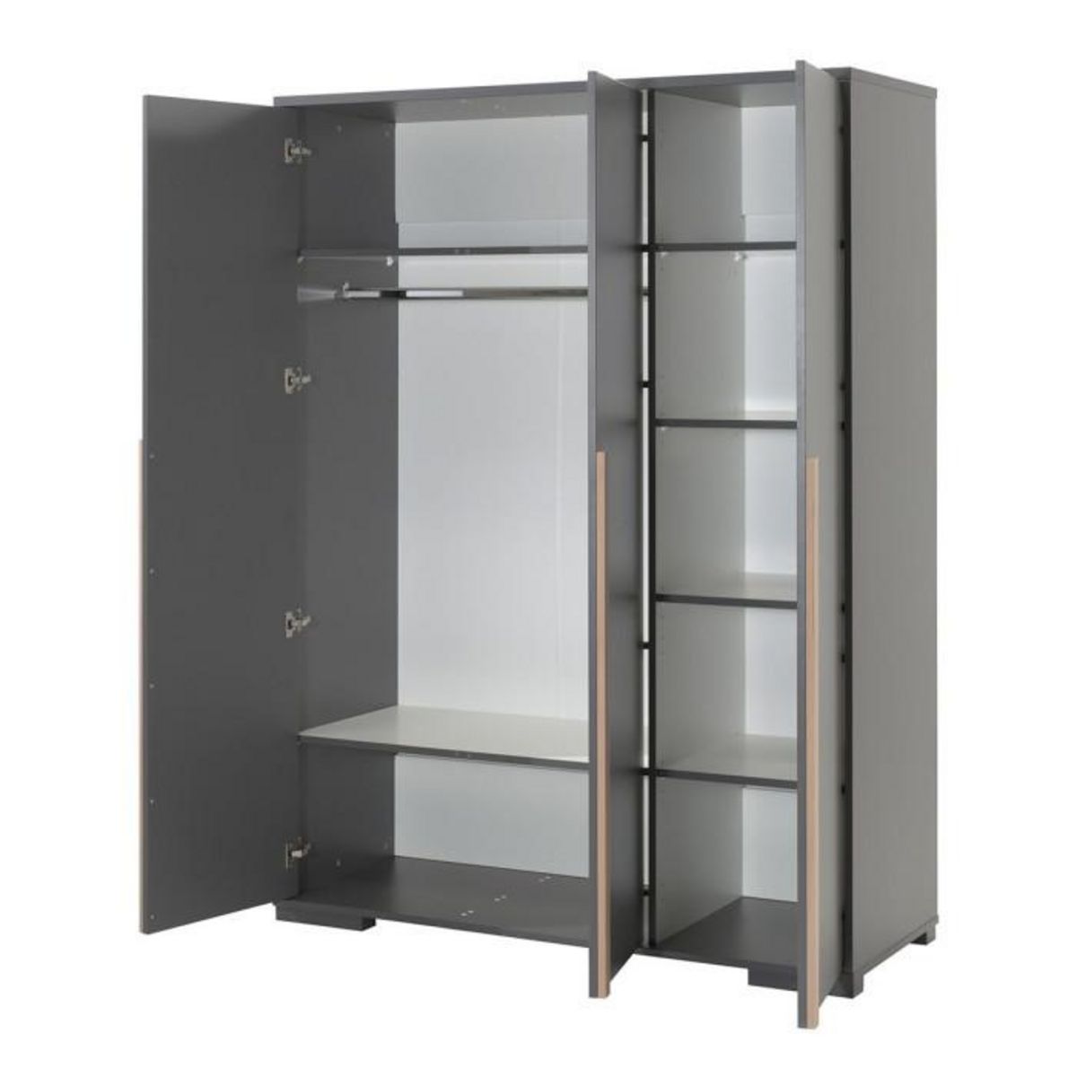 Paris Prix Armoire 3 Portes  London  195cm Gris Anthracite