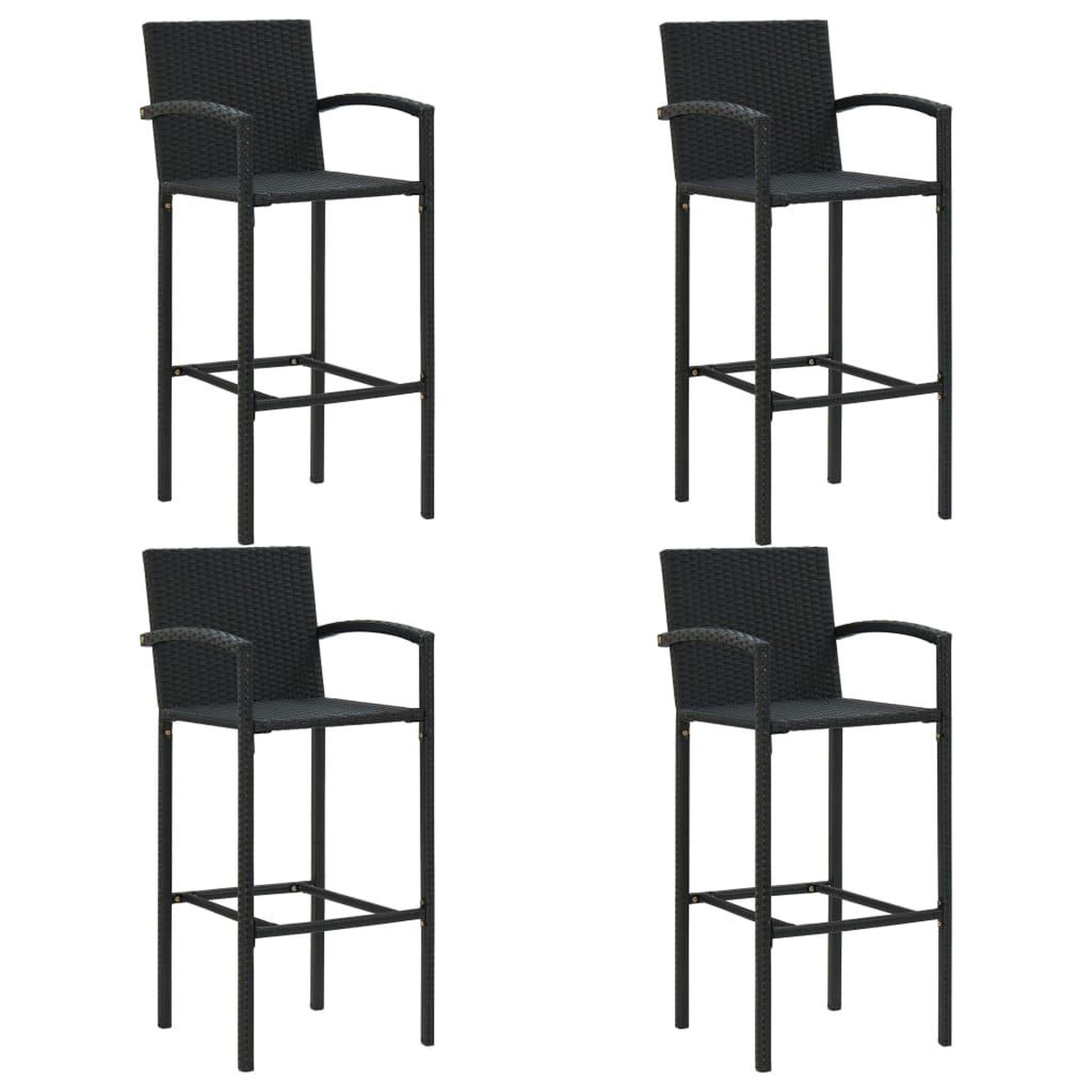 Voir la diapositive 3 : VIDAXL Ensemble de bar d'exterieur 5 pcs accoudoir Resine tressee Noir