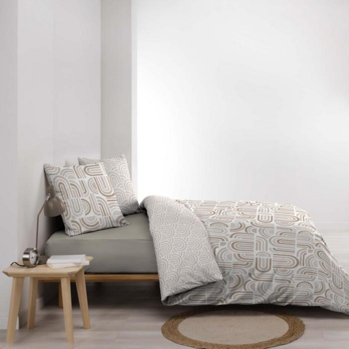 Paris Prix Parure de Lit 3 Pièces  Pandoris  240x220cm Beige