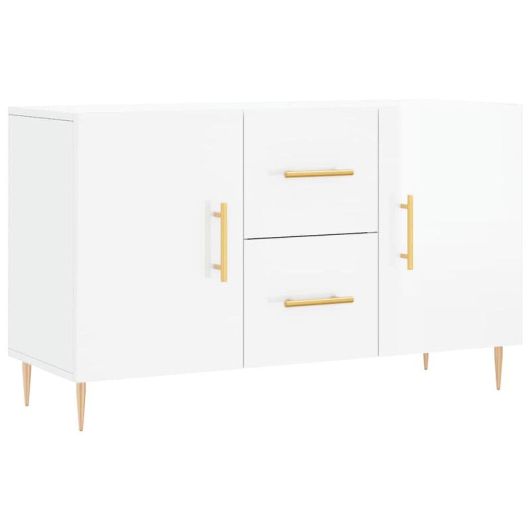 Voir la diapositive 2 : VIDAXL Buffet blanc brillant 100x36x60 cm bois d ingénierie