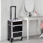 Voir la diapositive 2 : HOMCOM Valise trolley maquillage mallette cosmétique vanity poignée télescopique réglable 34L x 25l x 62H cm alu.
