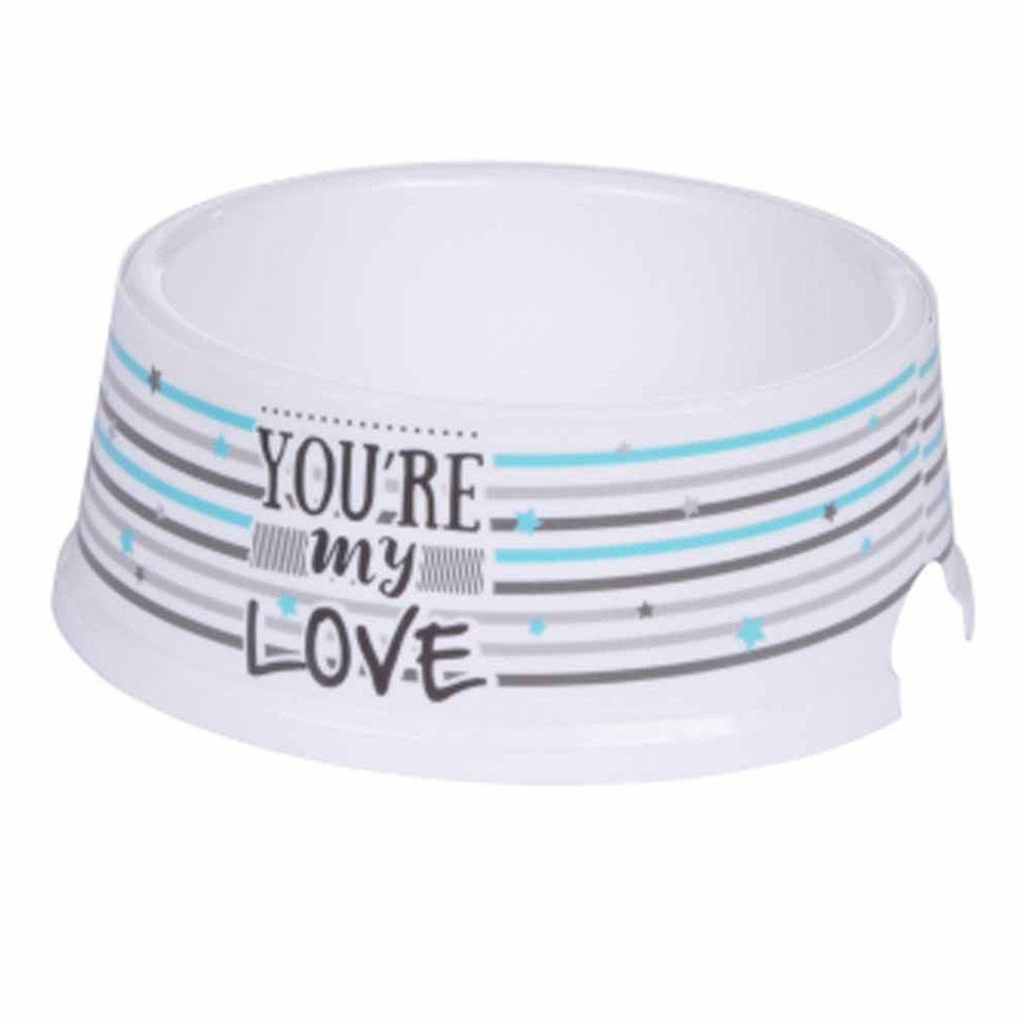 HOMEA Gamelle pour chien & chat  you're my love  25cm blanc