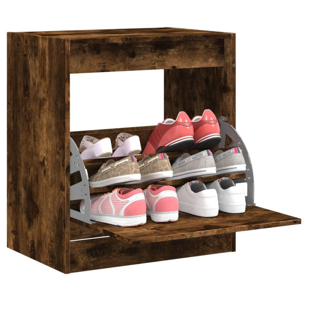VIDAXL Armoire a chaussures chene fume 60x42x69 cm bois d'ingenierie