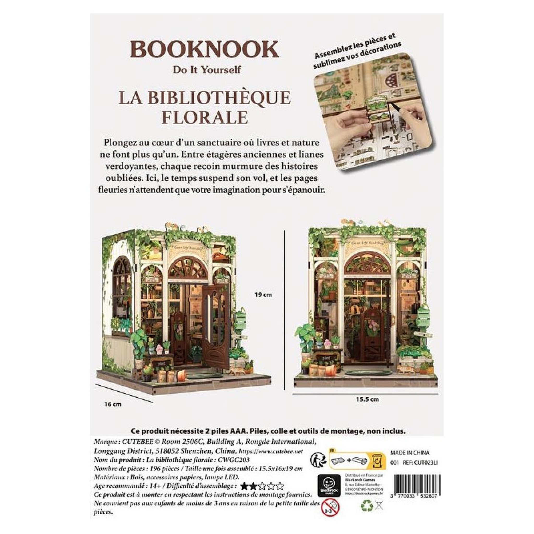 Voir la diapositive 2 : Blackrock Editions Booknook - La Bibliotheque Florale