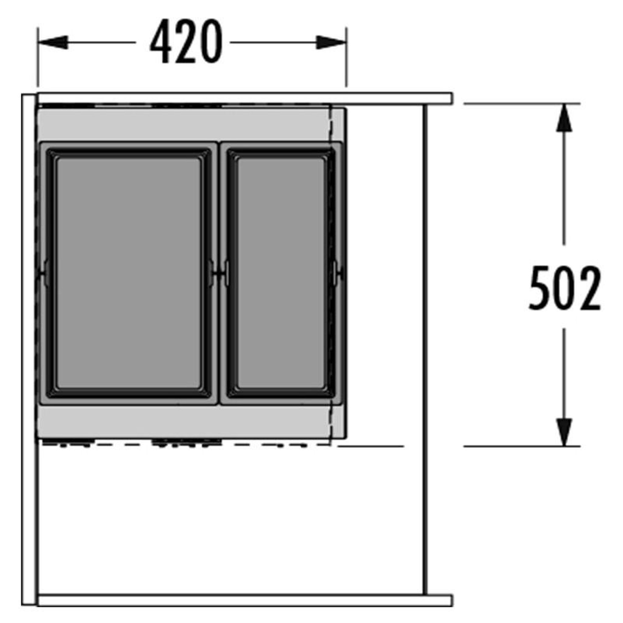 Voir la diapositive 3 : HAILO Poubelle encastrable 46l 2 bacs (28+18) as cargo aqua 750