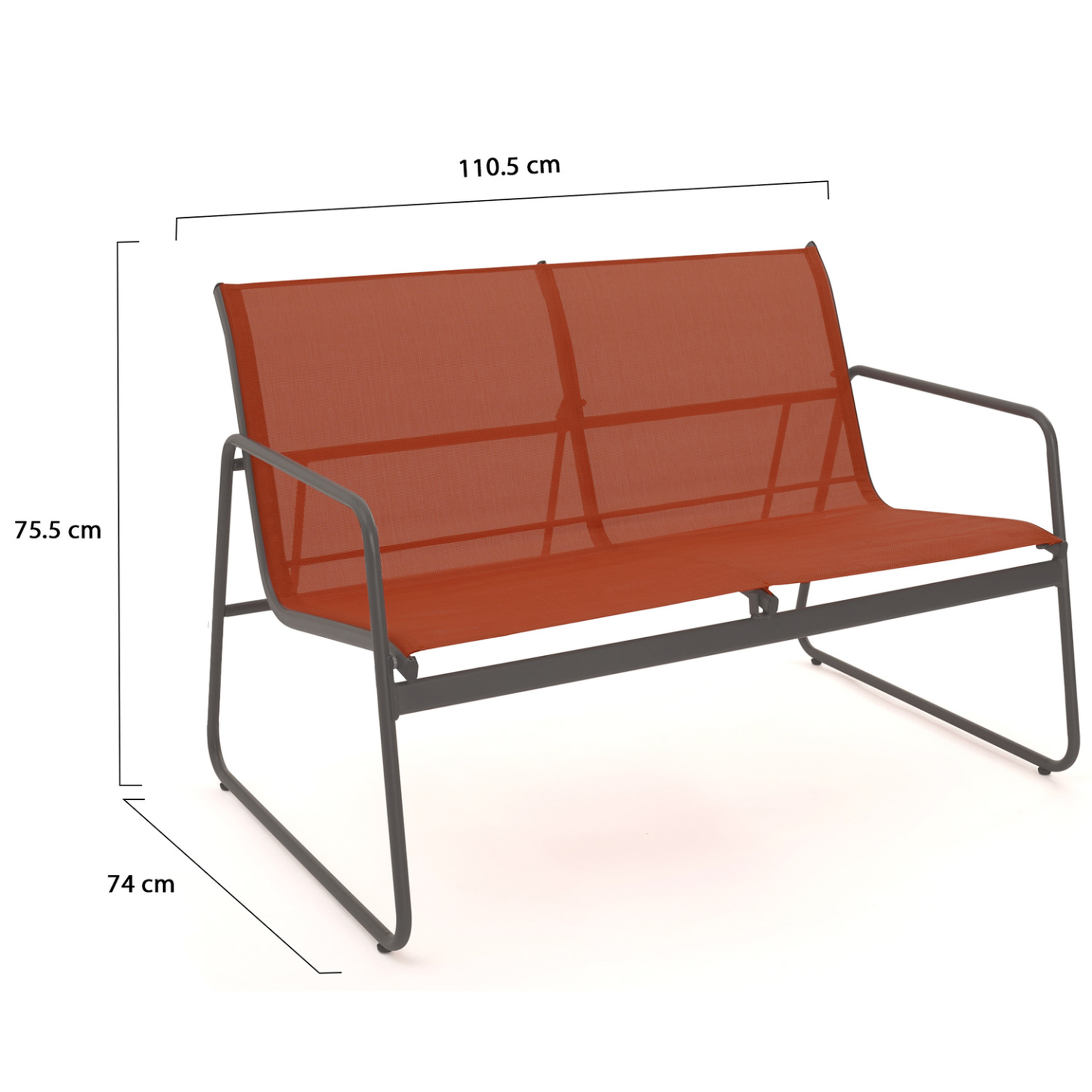 Voir la diapositive 4 : ID MARKET Salon de jardin bas malaga 6 places avec 2 canapés, fauteuils et table terracotta