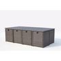 Voir la diapositive 6 : CONCEPT USINE Table et chaise 12 places encastrables alu résine gris-blanc SUNSET