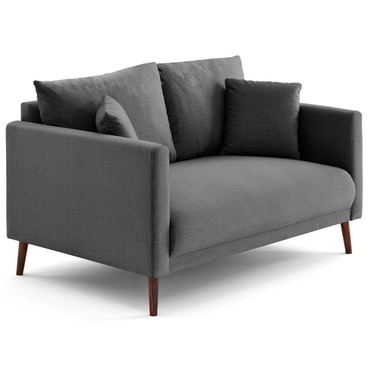 LISA DESIGN Ostrava - canapé droit 2 places en velours pieds en bois