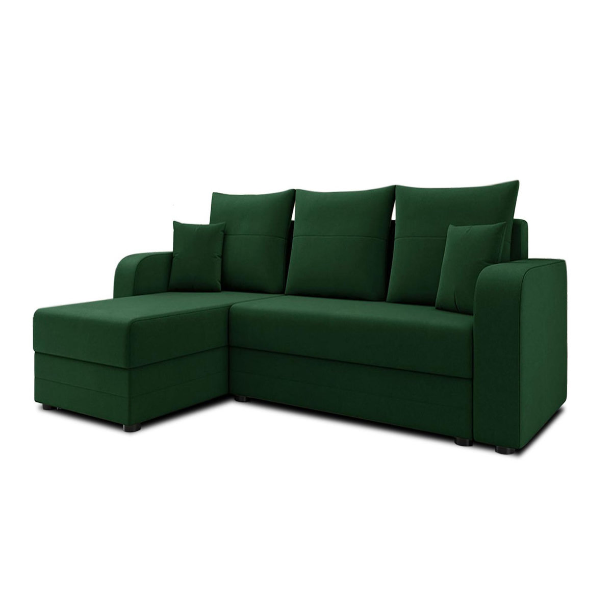 BEST MOBILIER Harvey - canapé d'angle réversible 4 places convertible avec coffre en velours