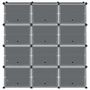 Voir la diapositive 4 : VIDAXL Cubes de rangement 12 pcs avec portes noir PP