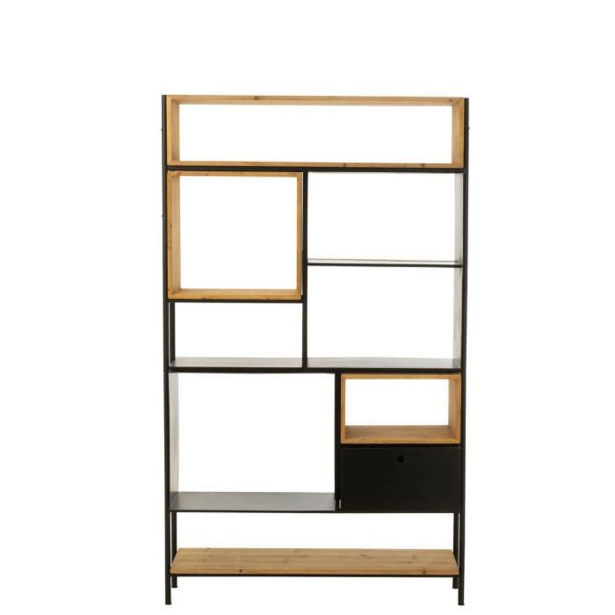 Paris Prix Étagère en Bois  Tina  110cm Noir & Naturel