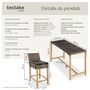 Voir la diapositive 6 : tectake Ensemble table en rotin avec 4 chaises avec cadre en aluminium marron naturel