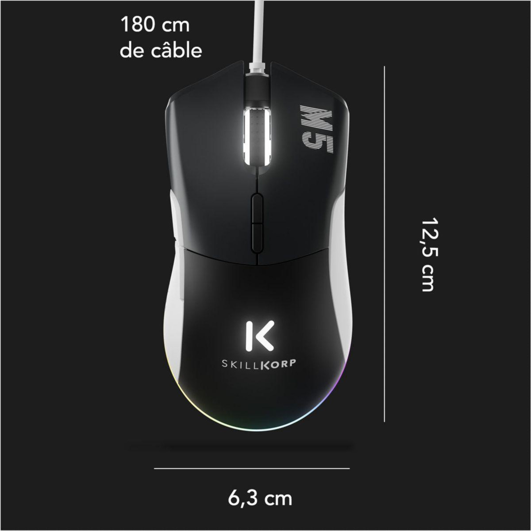 Voir la diapositive 5 : SKILLKORP Souris gamer filaire m5 eco noire access