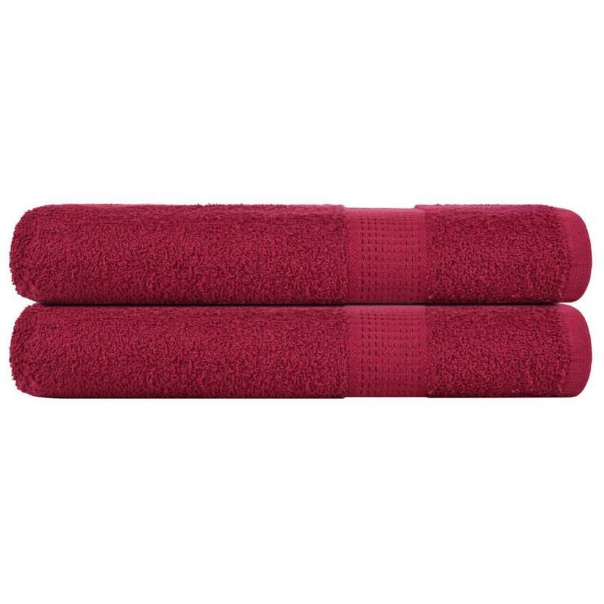 VIDAXL Serviettes de sauna 2 pcs bordeaux 80x200cm 360 g m² 100% coton