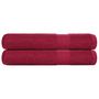 Voir la diapositive 1 : VIDAXL Serviettes de sauna 2 pcs bordeaux 80x200cm 360 g m² 100% coton