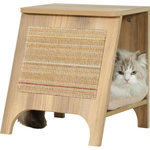 Zolux Console pour chat 3-en-1 - ZOLUX - Griffoir sisal, couchage et table d'appoint - 43,5 cm - Boréal - Beige