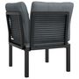 Voir la diapositive 5 : VIDAXL Chaise d'angle de jardin avec coussins noir/gris resine tressee