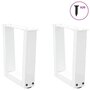 Voir la diapositive 3 : VIDAXL Pieds de table a manger forme V 2pcs blanc 40x(30-31,3)cm acier