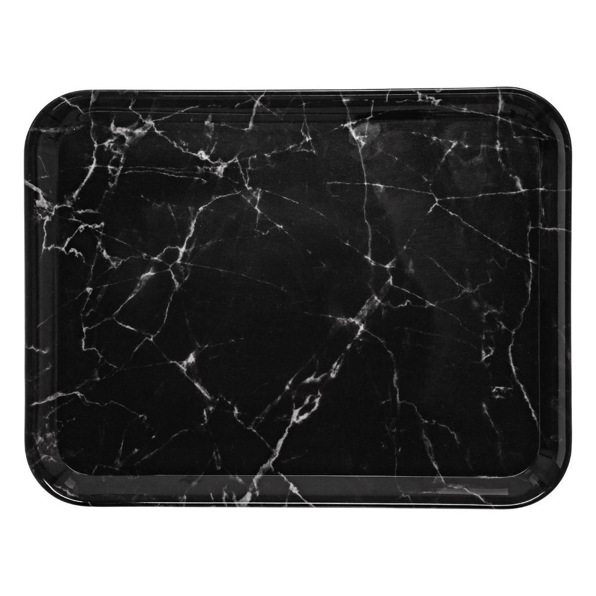 FIVE Plateau de service effet marbre  mela  43cm noir