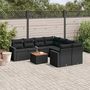 Voir la diapositive 1 : VIDAXL Salon de jardin 9 pcs avec coussins noir resine tressee