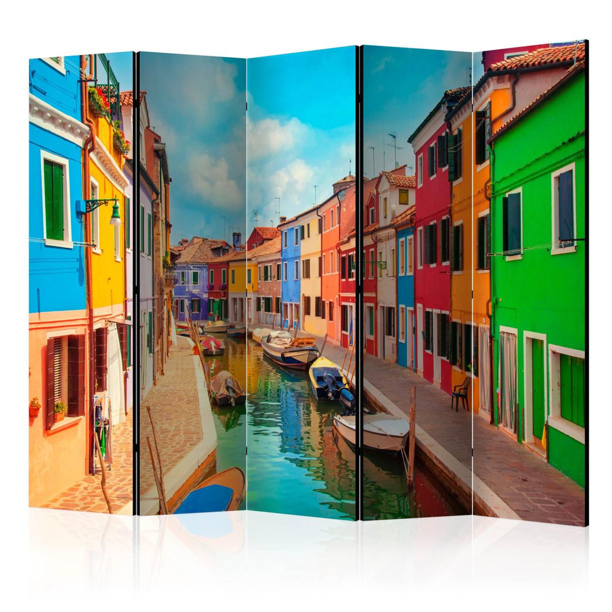 Paris Prix Paravent 5 volets  colorful canal in burano  172x225cm