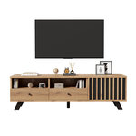 MERAX Meuble tv naturel 150 cm panneau de particules