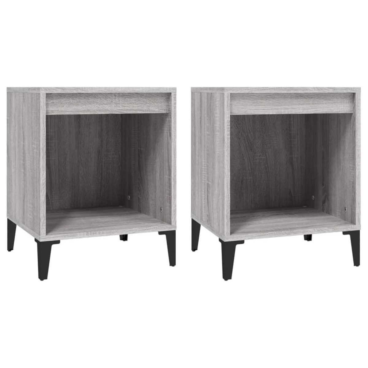VIDAXL Tables de chevet 2 pcs Sonoma gris 40x35x50 cm