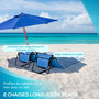 Voir la diapositive 4 : OUTSUNNY Lot de 2 tapis de plage rembourrés pliables - matelas de plage - dossier inclinable, rangement - métal polyester bleu